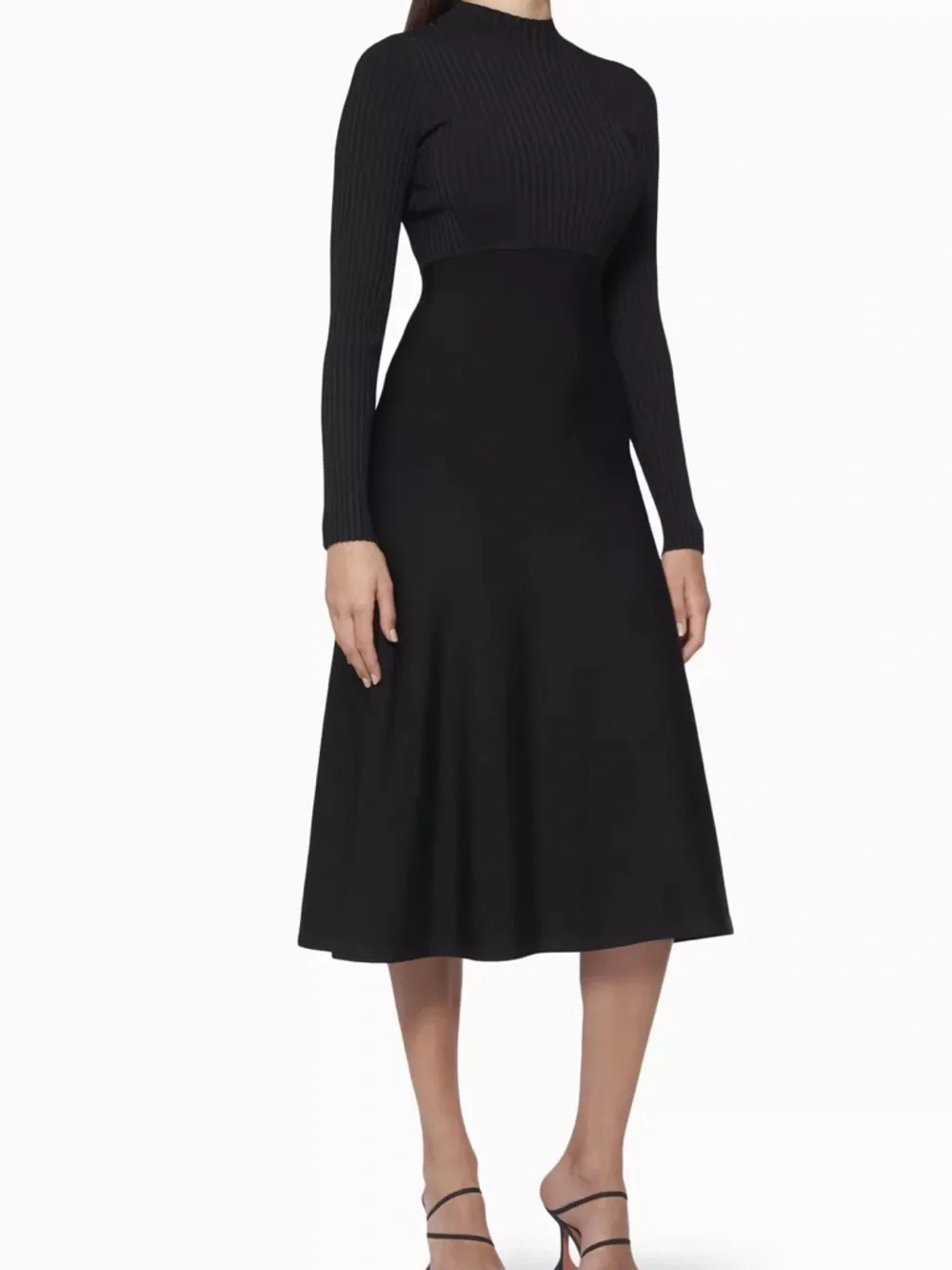 THEORY Compact Ribbed Midi Dress - Picture 1 of 11